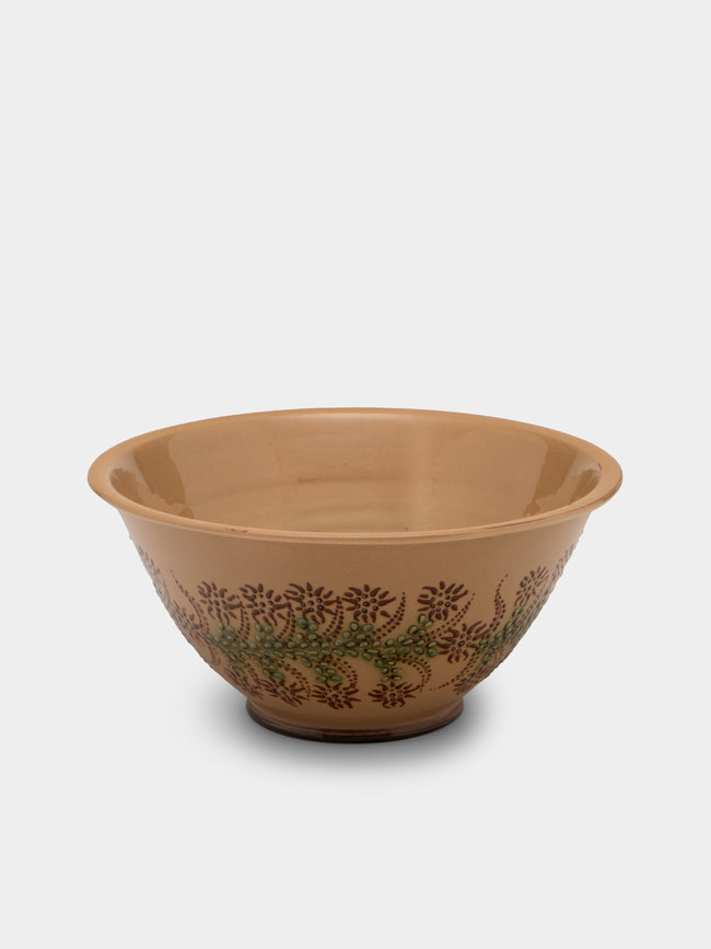 Poterie d’Évires - Flowers Hand-Painted Ceramic Petite Salad Bowl - Cream - ABASK - 