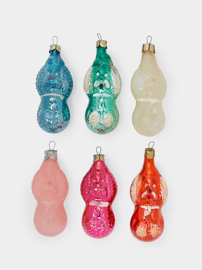 Antique and Vintage - 1950s Poodles Glass Tree Decorations (Set of 6) -  - ABASK - 