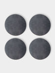 HestiaLiving - | Set of 4 | Prestige Faux Shagreen Placemats - Gray - ABASK - 