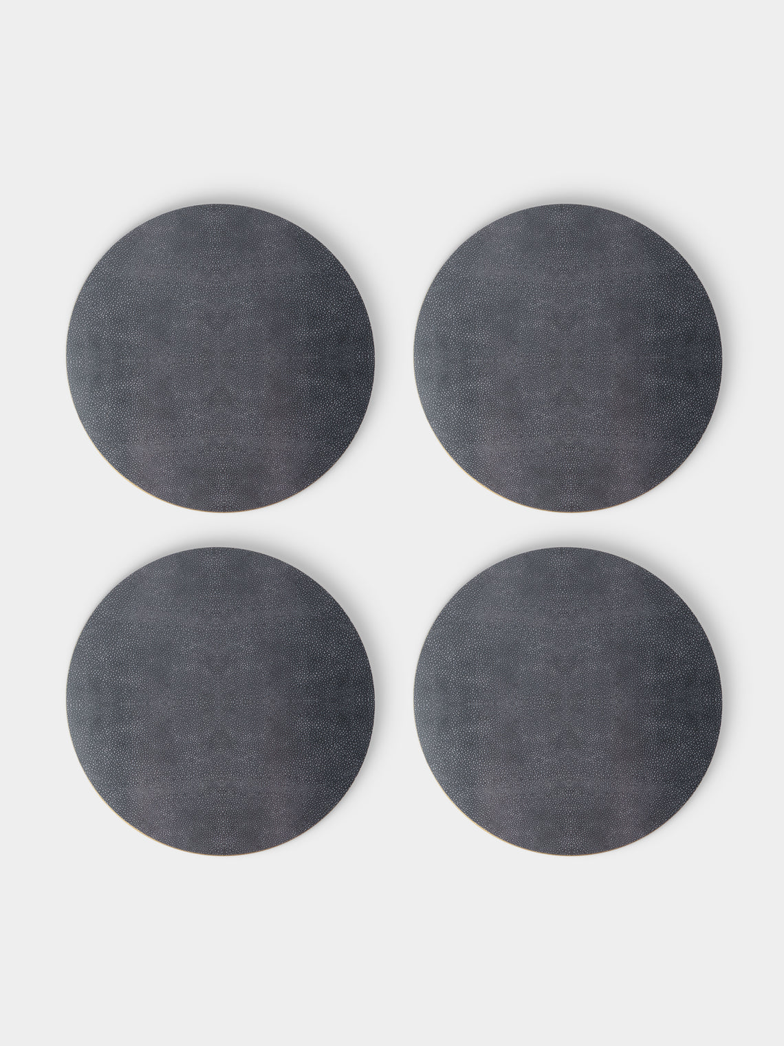 HestiaLiving - | Set of 4 | Prestige Faux Shagreen Placemats - Gray - ABASK - 