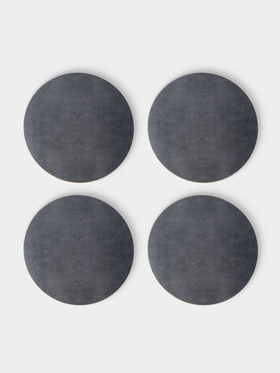 HestiaLiving - | Set of 4 | Prestige Faux Shagreen Placemats - Gray - ABASK - 