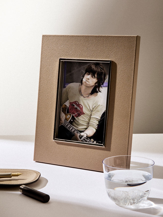 Pinetti - Leather and Silver-Plated Photo Frame (5x7") - Taupe - ABASK