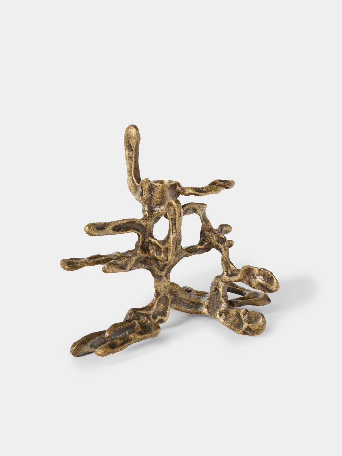 Viya - Harappa Brass Small Candle Holder - Bronze - ABASK