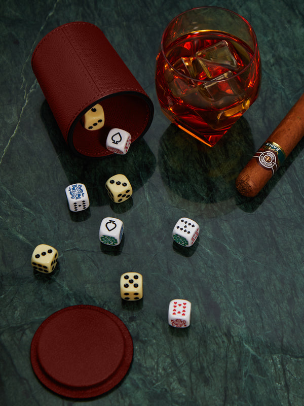 Giobagnara - Leather Dice Cup - Burgundy - ABASK