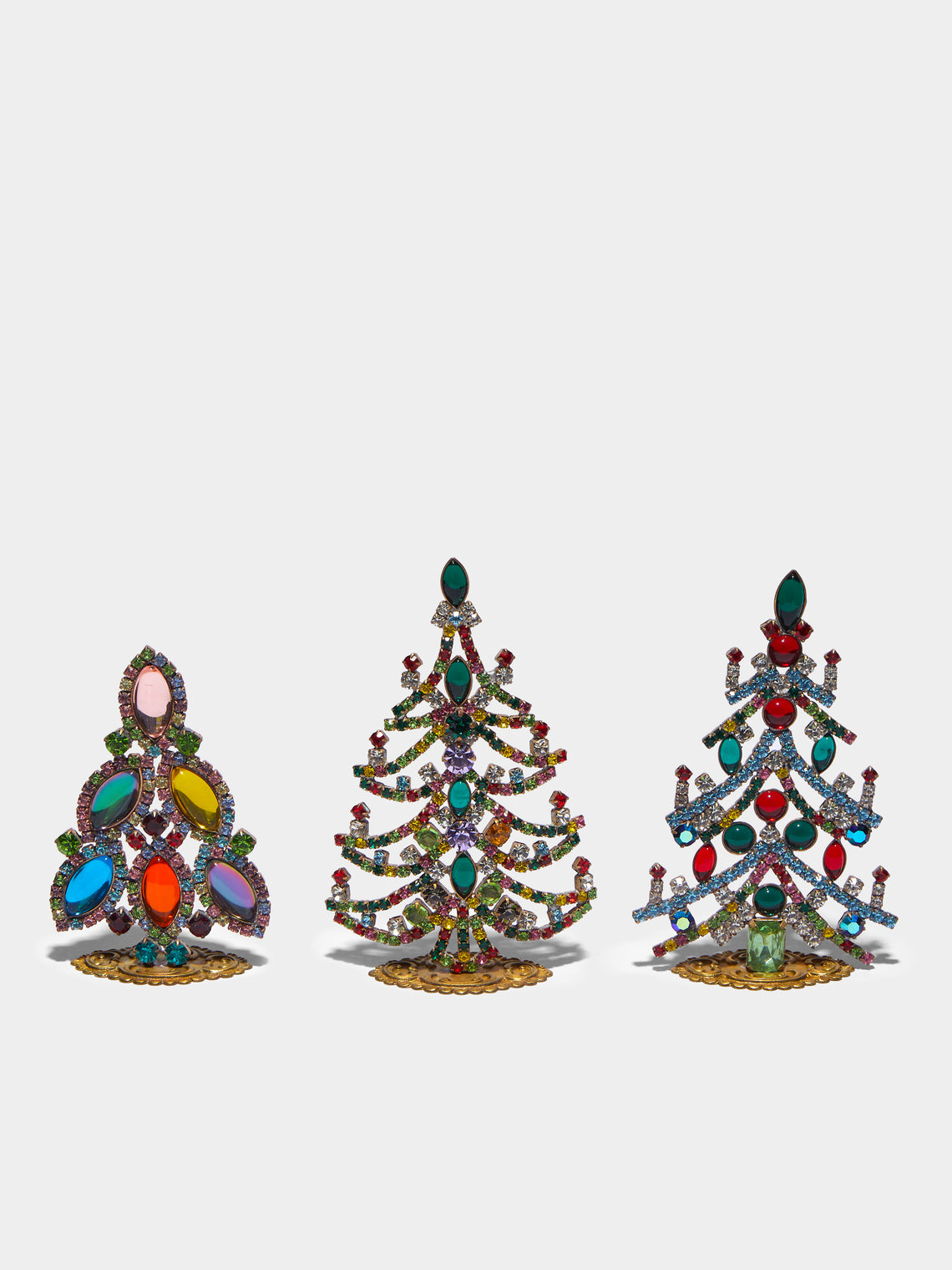 Antique and Vintage - 1930s Czech Jewelled Extra Small Christmas Trees (Set of 3) -  - ABASK - 