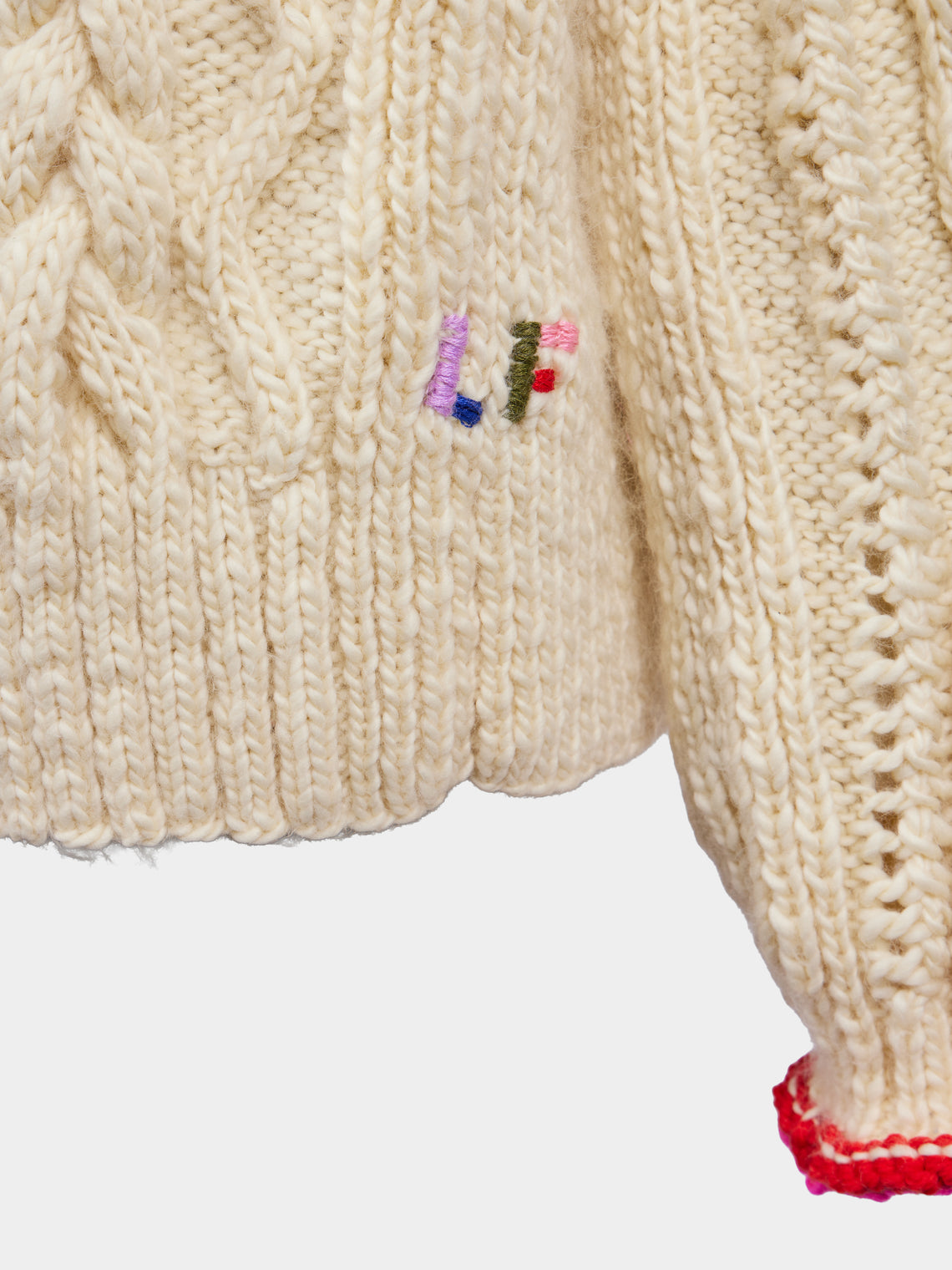 La Fetiche - Marianne Hand-Knitted Wool Sweater | Size: S - Cream - ABASK