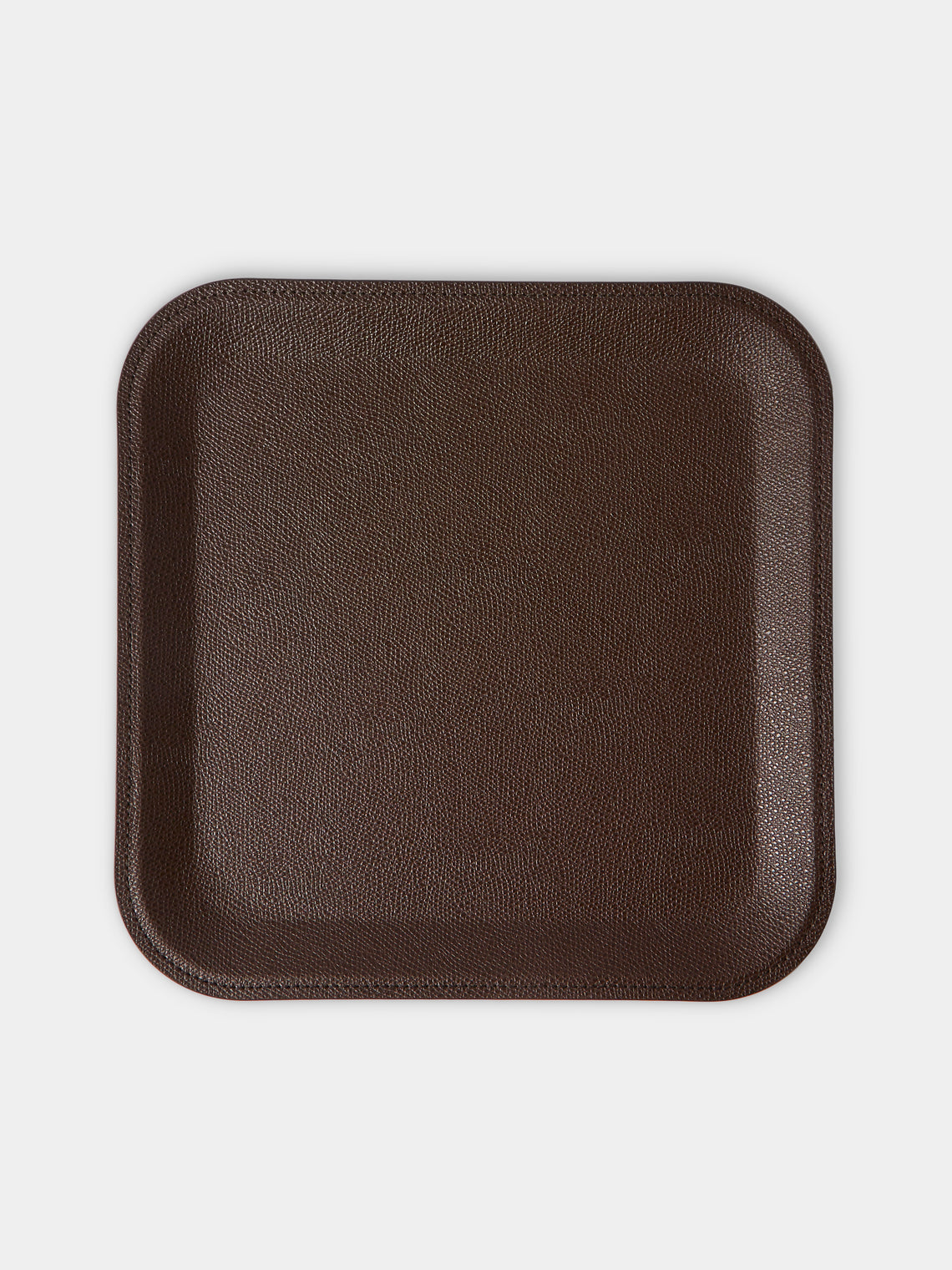 Pinetti - Victor Leather Trinket Tray (10in/25cm) - Dark Brown - ABASK - 
