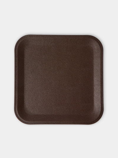 Pinetti - Victor Leather Trinket Tray (10in/25cm) - Dark Brown - ABASK - 