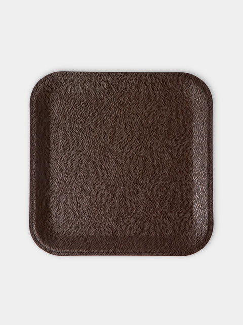 Pinetti - Victor Leather Trinket Tray (10in/25cm) - Dark Brown - ABASK - 