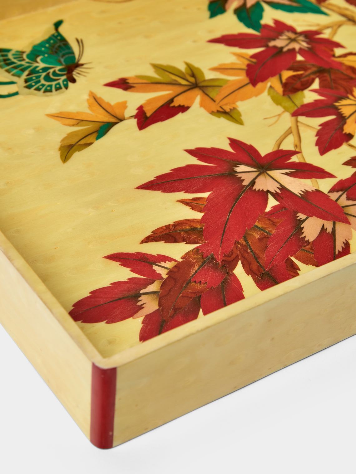 Silvia Furmanovich - Momiji Marquetry Wood Tray (17.5in/44.5cm) - Multiple - ABASK