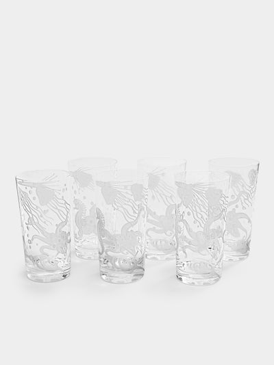 Artel - Frutti di Mare Hand-Engraved Crystal Highballs (Set of 6) -  - ABASK - 