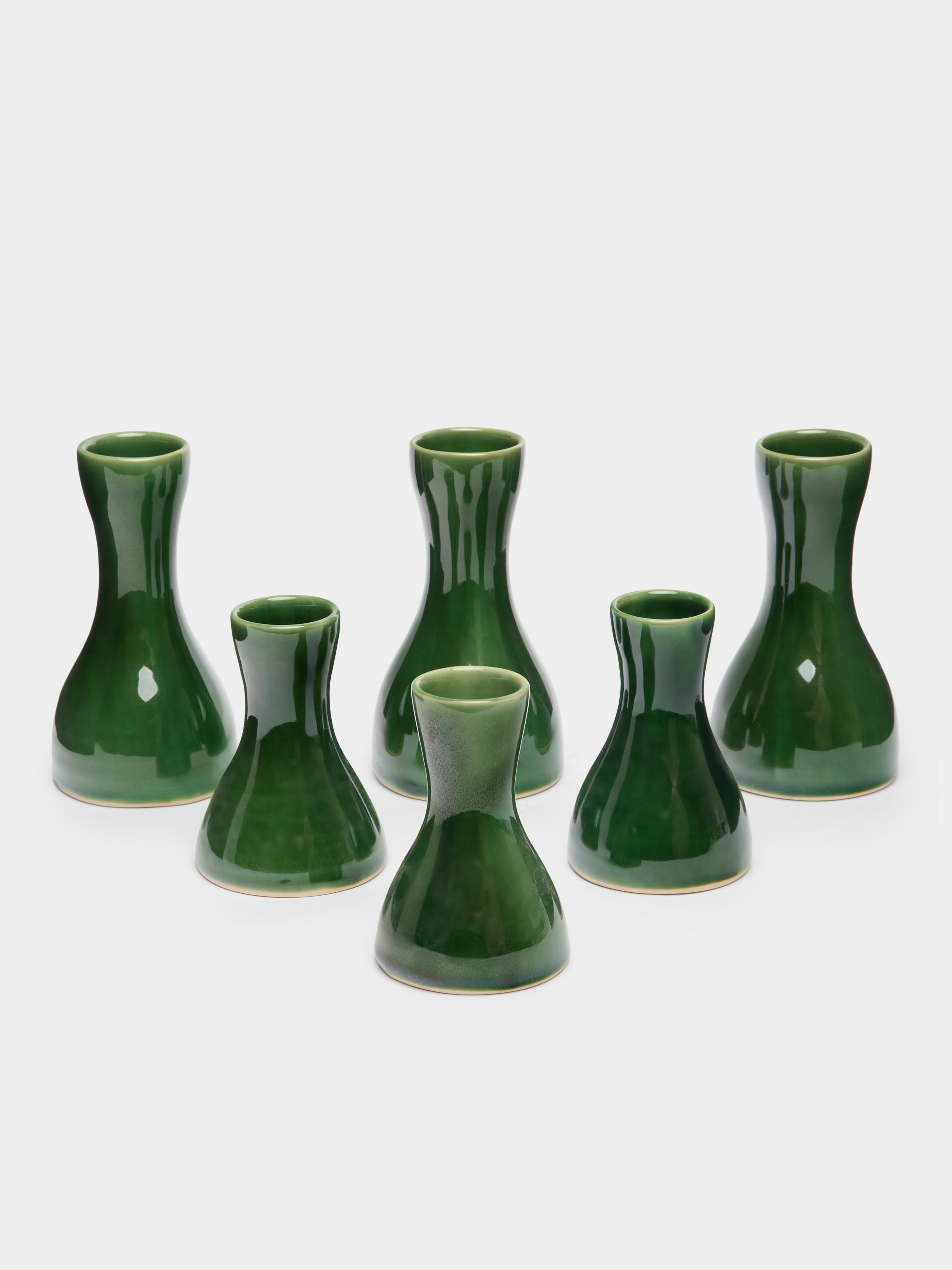 Hand-Glazed Ceramic Candle Holders (Set of 6)