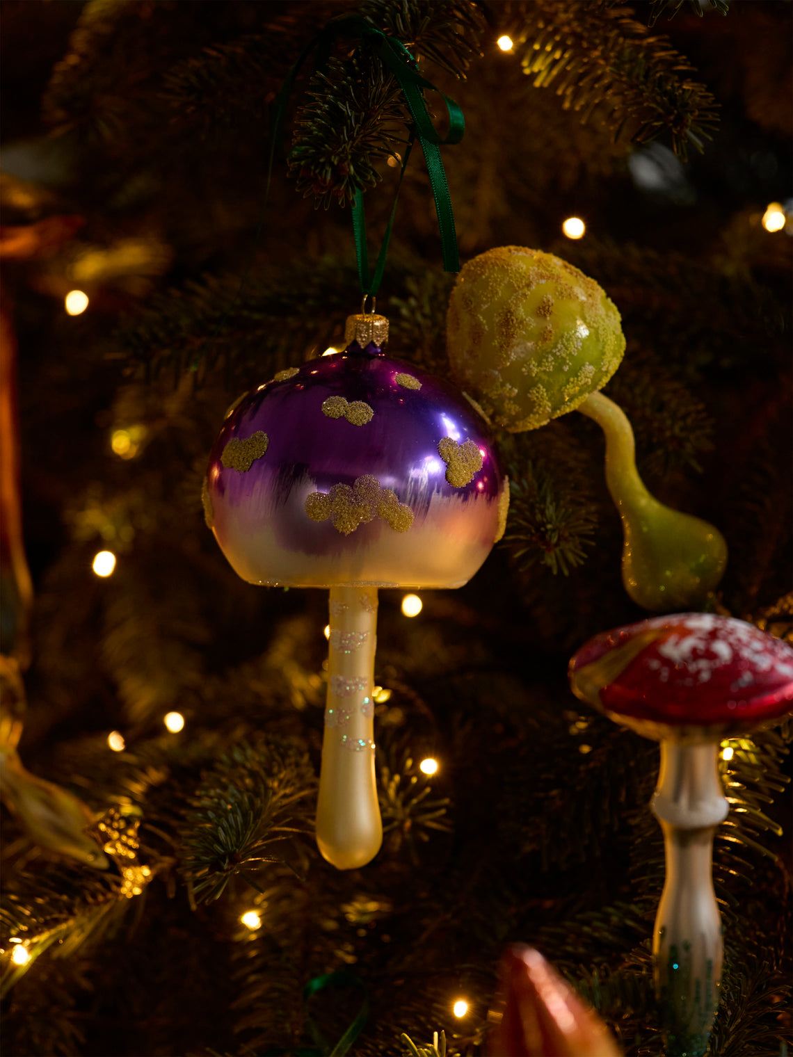 ABASK Decorations - Mushroom Hand-Blown Glass Baubles (Set of 8) - Multiple - ABASK