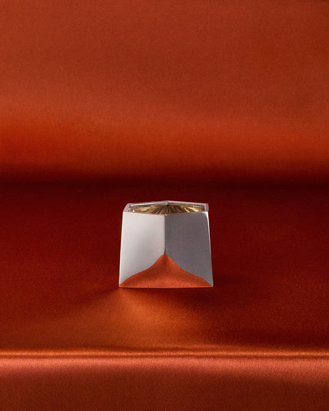 San Lorenzo - 1971 Afra and Tobia Scarpa Polygonal Sterling Silver Vase (4in/10cm) - Silver - ABASK