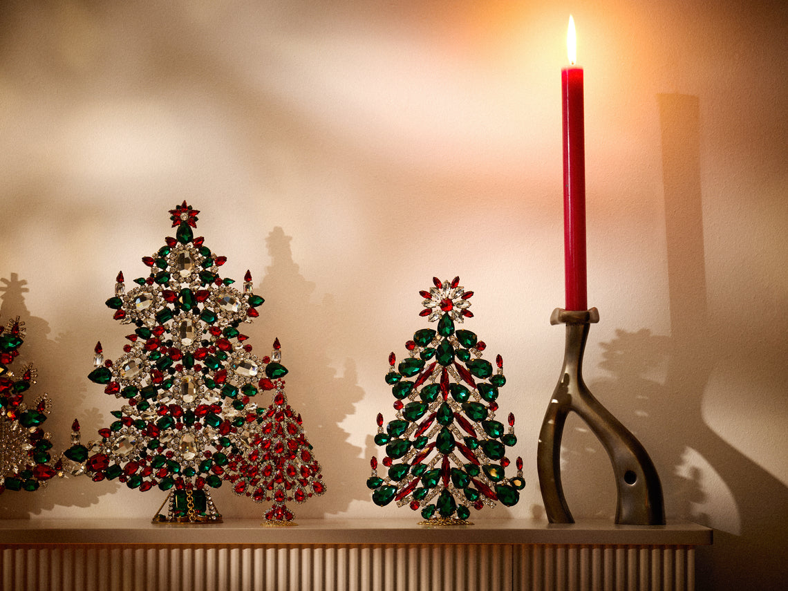 ABASK Decorations - Festive Czech Crystal Tree - Green - ABASK