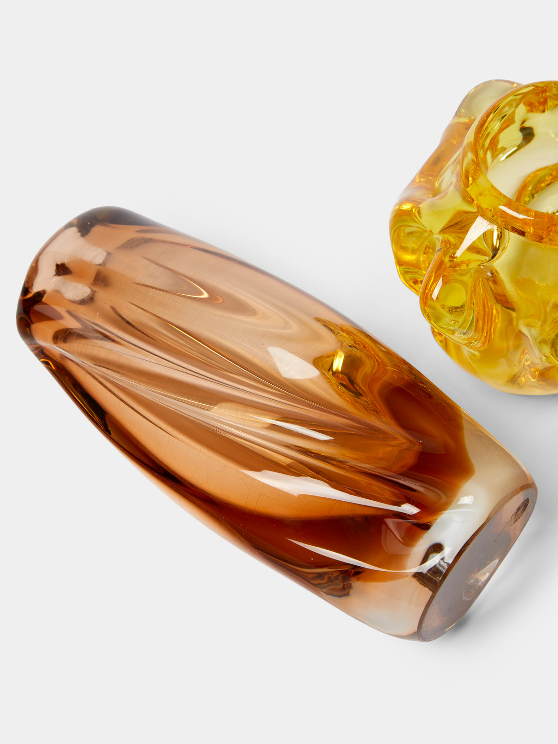 Antique and Vintage - Mid-Century Glass Bud Vases (Set of 3) - Yellow - ABASK