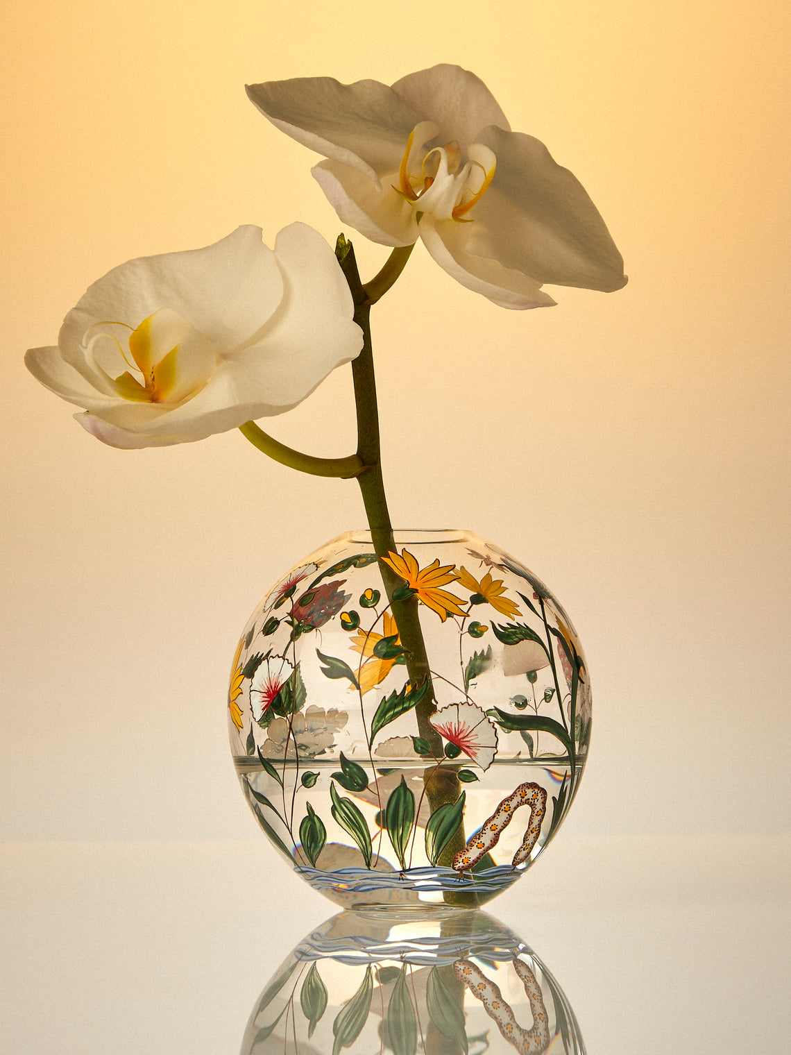 Lobmeyr - BV60 IV Chinese Flowers Hand-Blown Crystal Bud Vase (4in/10cm) - Multiple - ABASK