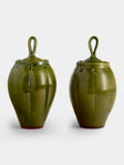 Neville Tatham - | Set of 2 | Slipware Large Jars - Green - ABASK - 