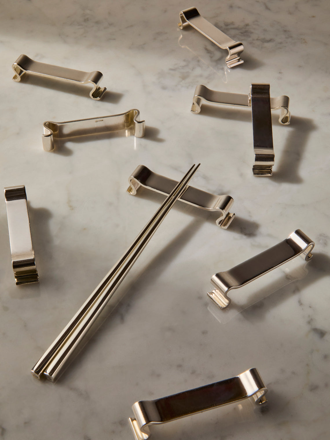 Antique and Vintage - Mid-Century Christofle Silver-Plated Ribbon Knife Rests (Set of 12) - Silver - ABASK