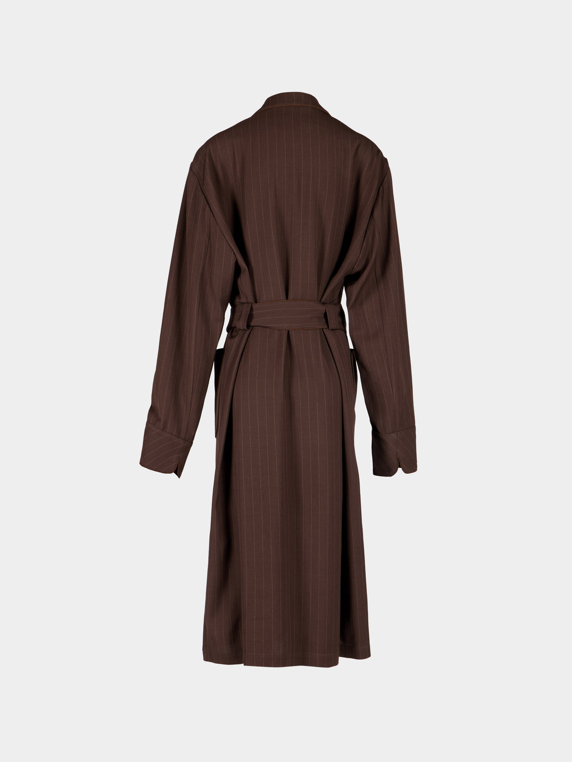 Dorso - The Gessato Wool Robe | Size: S - Brown - ABASK