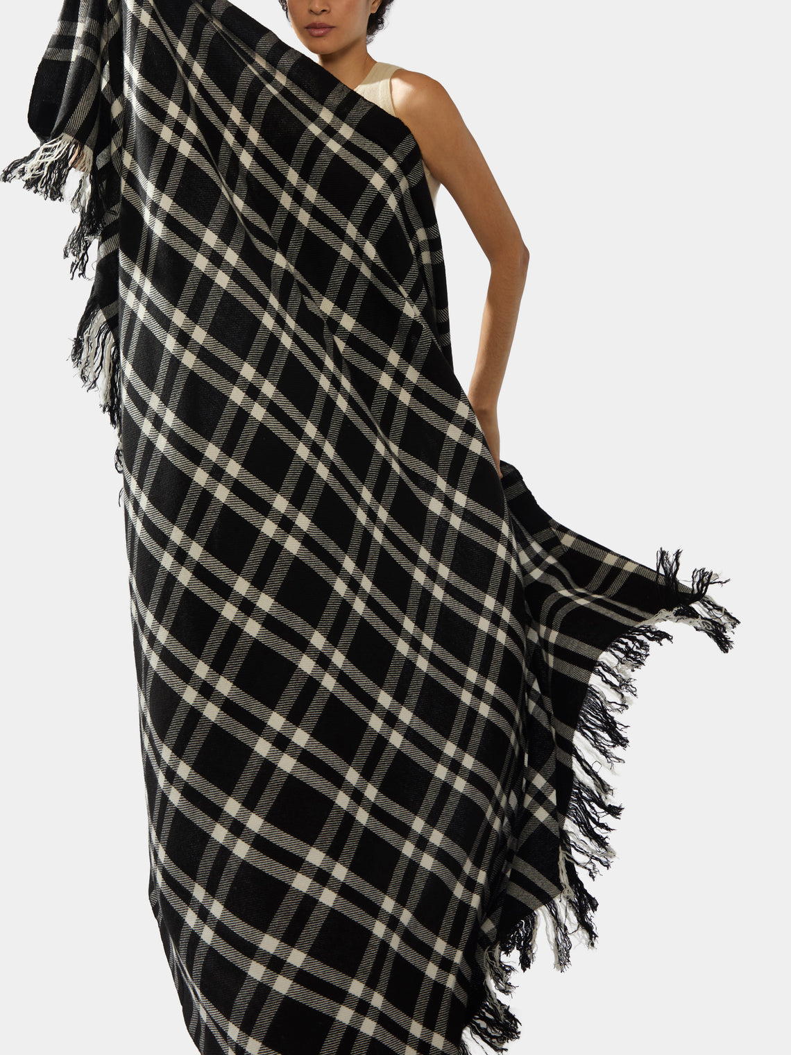 Black Nara Cashmere Blanket (79in/2m) by Denis Colomb | ABASK DK