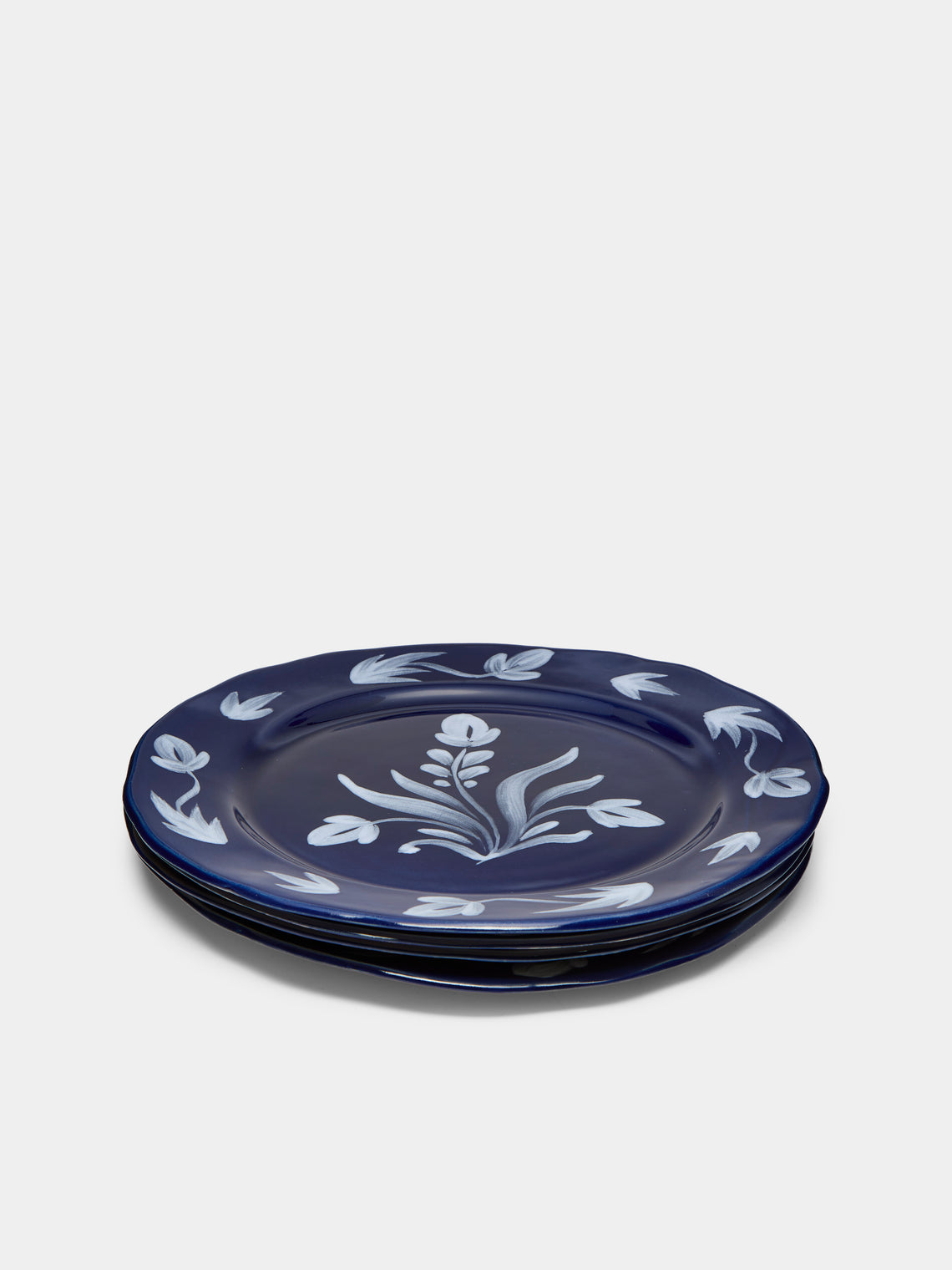 Hand-Painted Ceramic Dinner Plates (Set of 4)