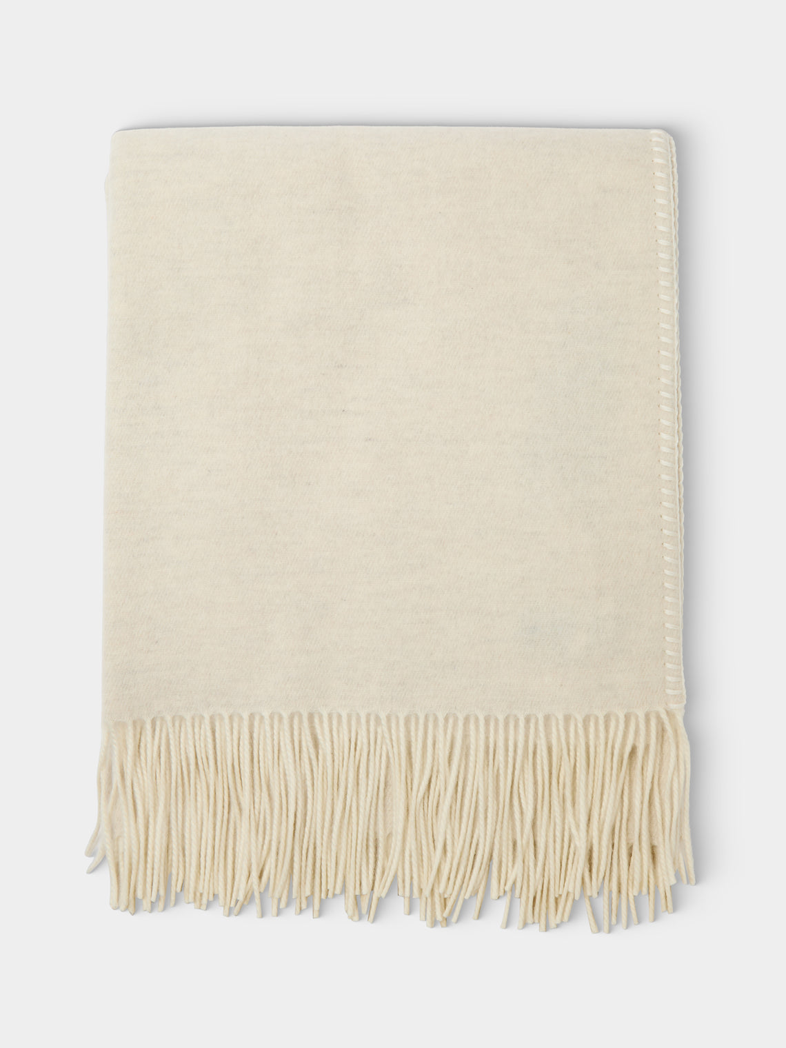 Alonpi - Melrose Cashmere Throw (75in/1.9m) - White - ABASK - 