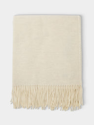 Alonpi - Melrose Cashmere Throw (75in/1.9m) - White - ABASK - 