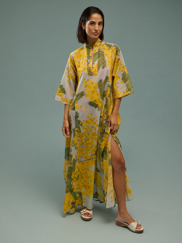 Thierry Colson - The Rachel Cotton Kaftan - Yellow - ABASK