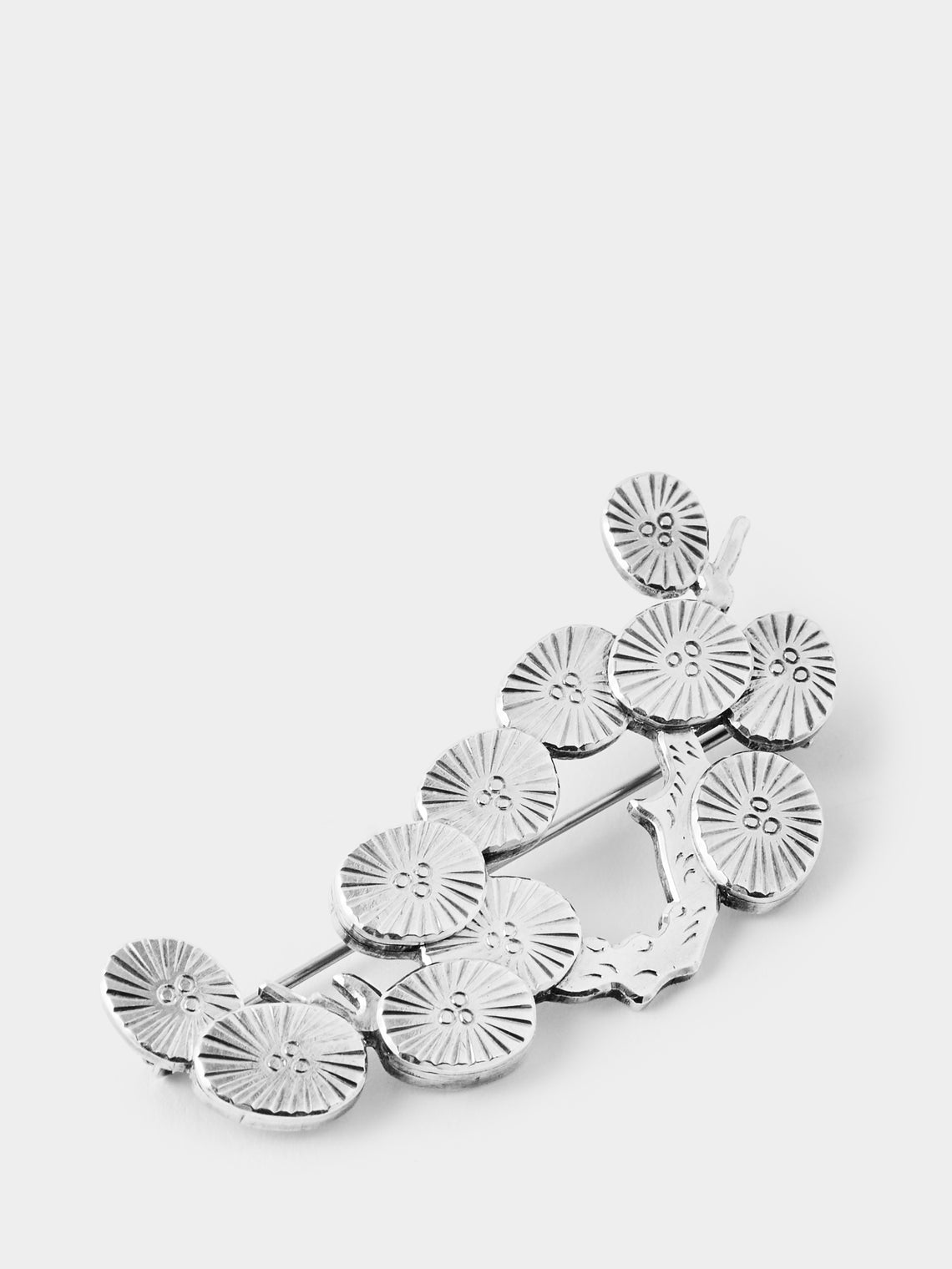 Antique and Vintage - 1954 Wiwen Nilsson Twig Sterling Silver Brooch - Silver - ABASK