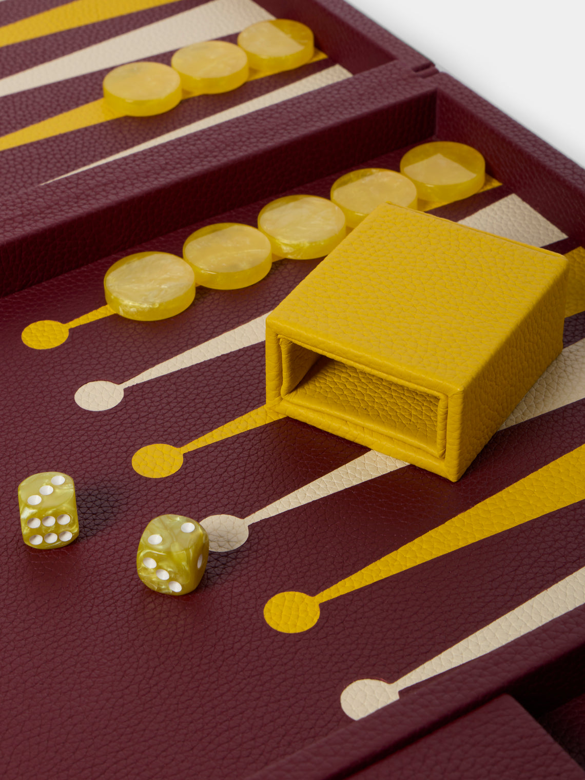 Belotier - Leather Large Backgammon Set - Burgundy - ABASK