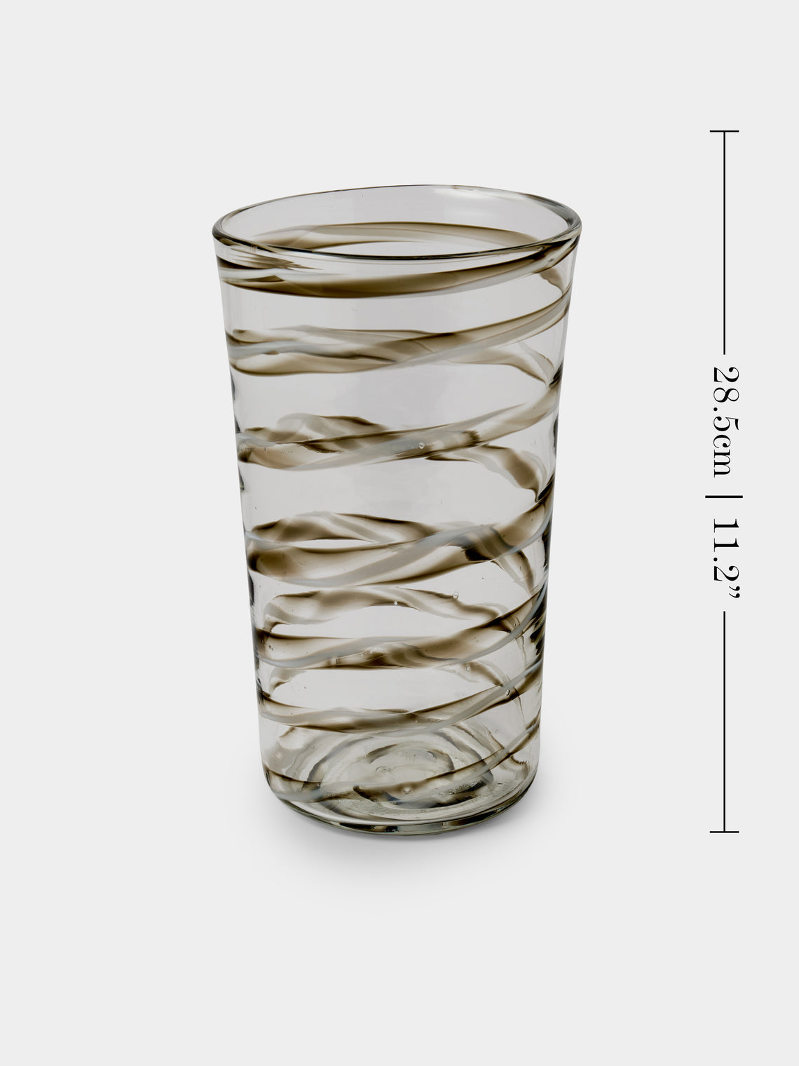 Antique and Vintage - 1950s Murano Glass Vase (11in/28.5cm) - Clear - ABASK