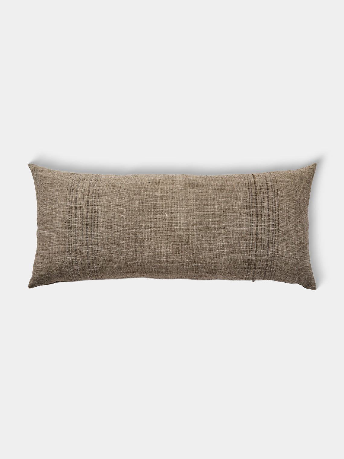 de Le Cuona - Cave Cloth Linen Vertical-Detail Cushion (35.5in/90cm) - Green - ABASK - 