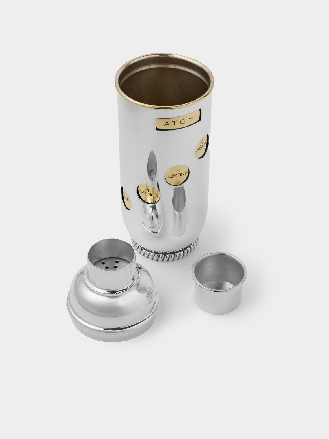 Antique and Vintage - 1939 Silver-Plated Recipe Cocktail Shaker - Silver - ABASK