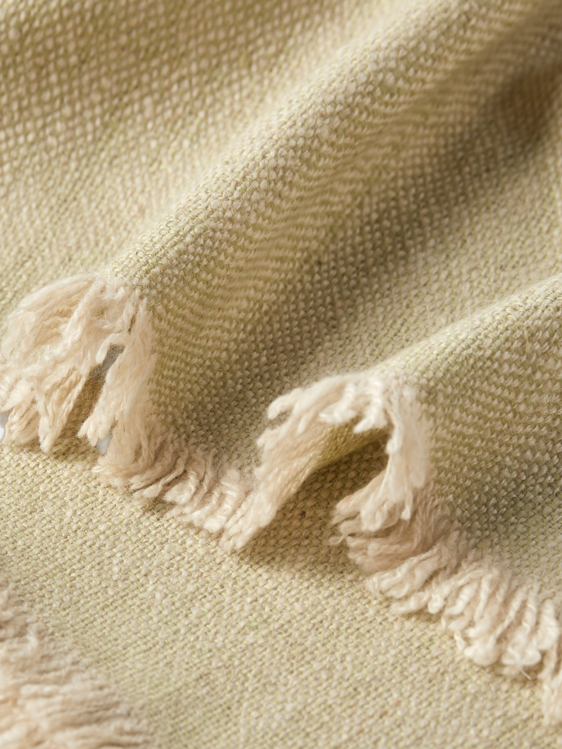 Me & K - Melange Cashmere Throw (75in/1.9m) - Green - ABASK