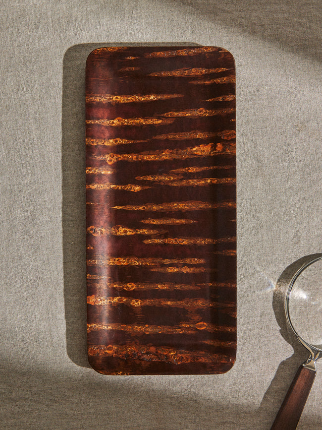 Denshiro - Polished Cherry Bark Tray (12in/30cm) - Brown - ABASK