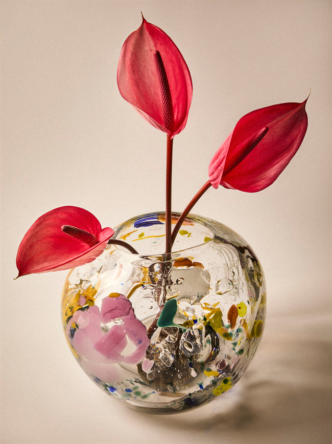 David Valner - Recovered History Hand-Blown Glass Vase (12.5in/32cm) - Multiple - ABASK
