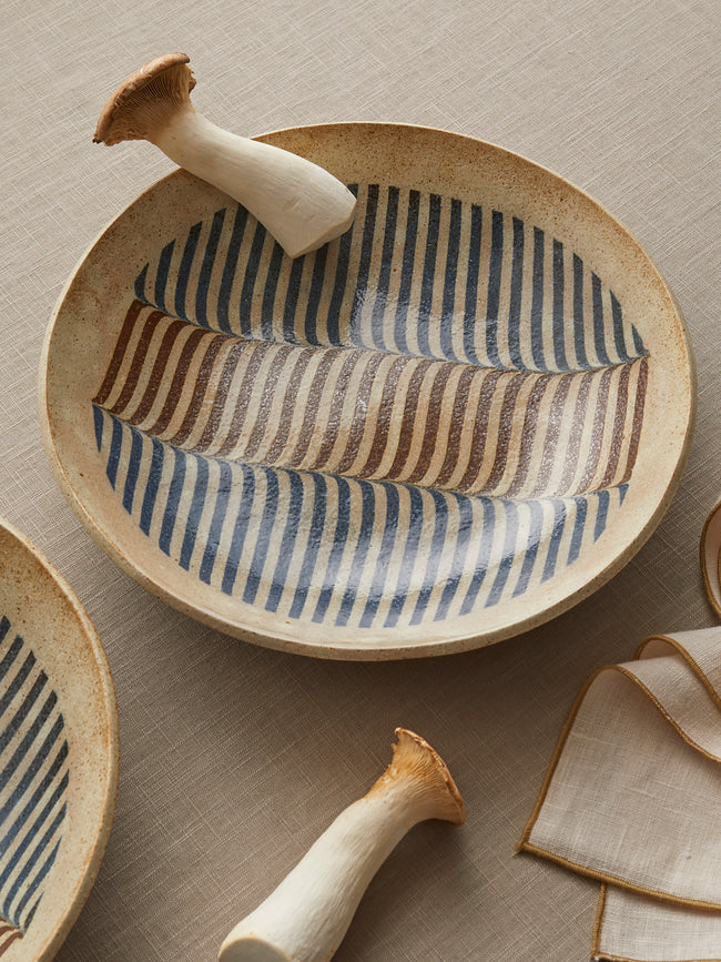 Makidani-gama - Nerikomi Ceramic Serving Plates – 12in/30cm (Set of 2) - Multiple - ABASK
