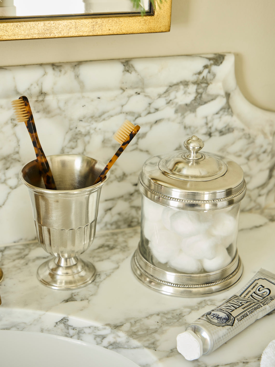 Cosi Tabellini - Toscana Pewter Cotton Wool Jar - Silver - ABASK