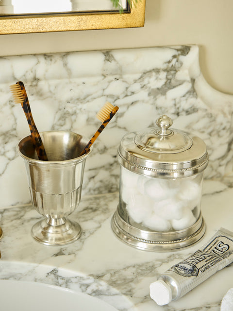 Cosi Tabellini - Toscana Pewter Cotton Wool Jar - Silver - ABASK
