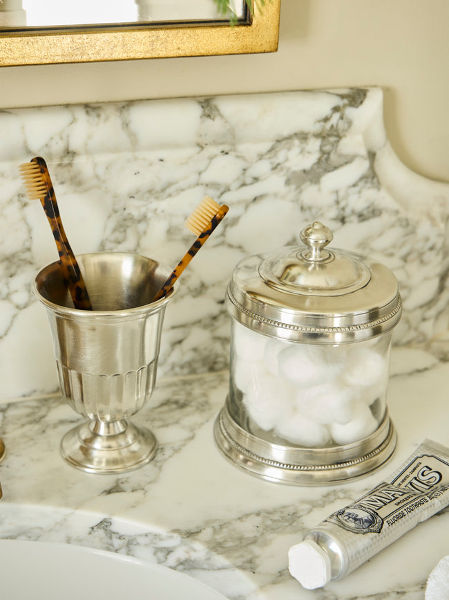 Cosi Tabellini - Toscana Pewter Cotton Wool Jar - Silver - ABASK