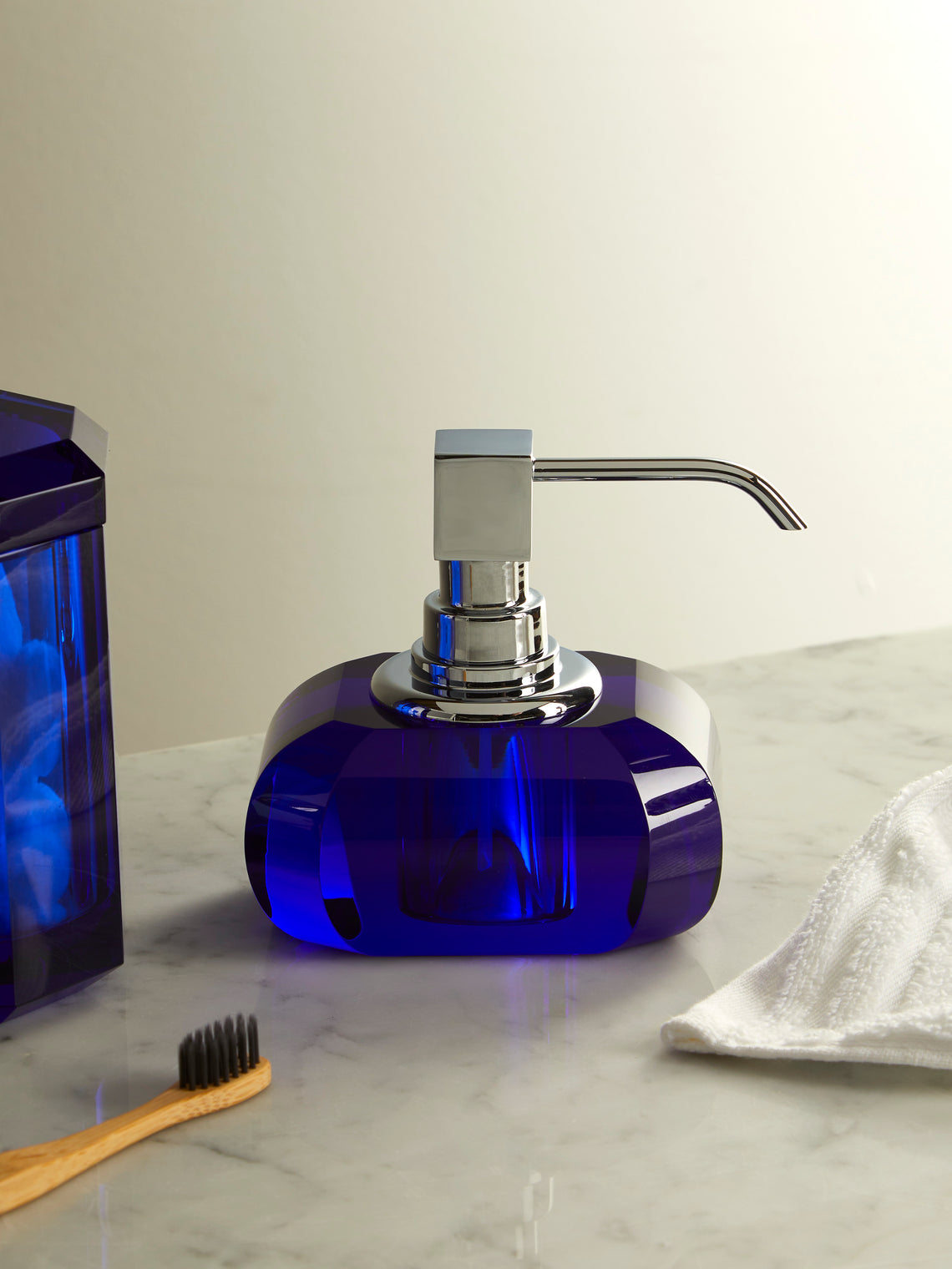 Decor Walther - Cut Crystal Soap Dispenser - Blue - ABASK