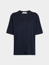 Arch4 - Golden Baby Goat Cashmere Oversized T-Shirt | Size: S - Navy - ABASK - 