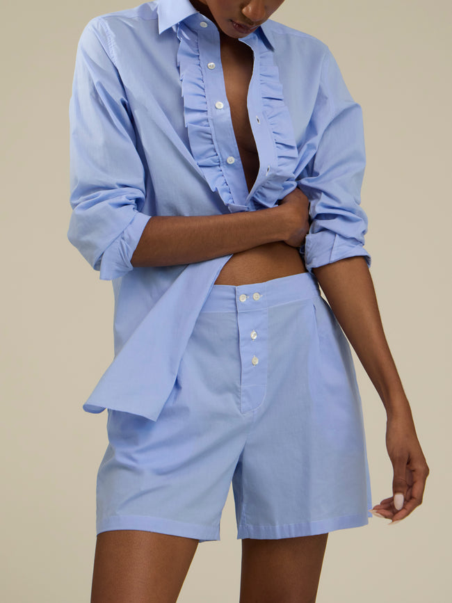 Sebline - Cotton Boxer Shorts - Light blue - ABASK