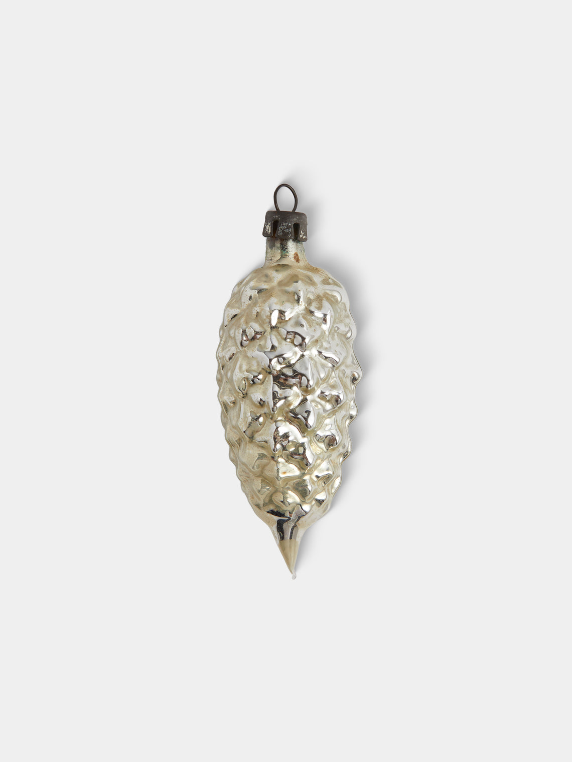 Antique and Vintage - Early-20th-Century Pinecones Glass Baubles (Set of 14) - Silver - ABASK