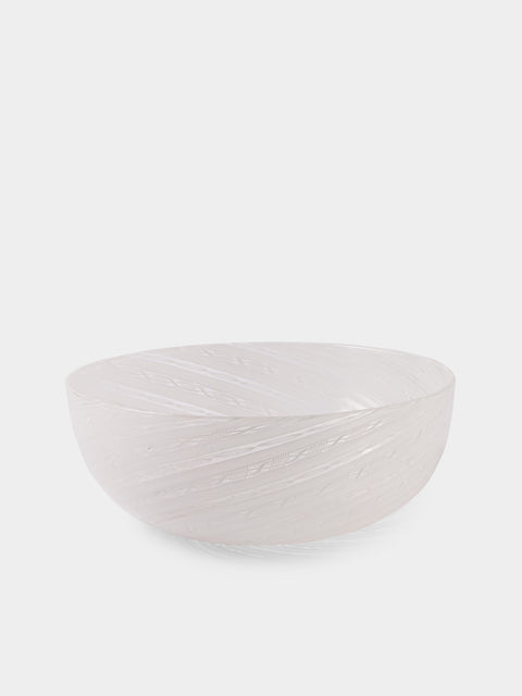 Antique and Vintage - Mid-Century Murano Glass Bowl - White - ABASK - 