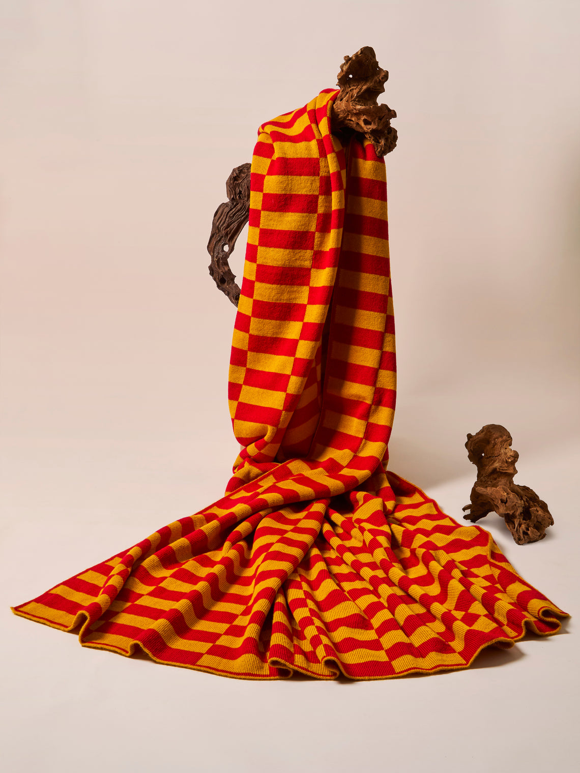The Stroud - Sunflower Cotswold Lion Wool Blanket (86in/2.2m) - Red - ABASK