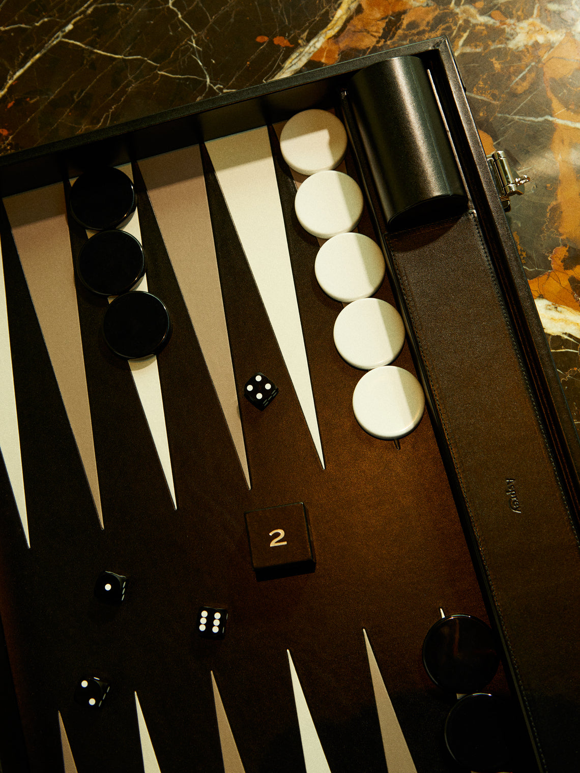 Asprey - Hanover Leather Large Backgammon Set - Black - ABASK