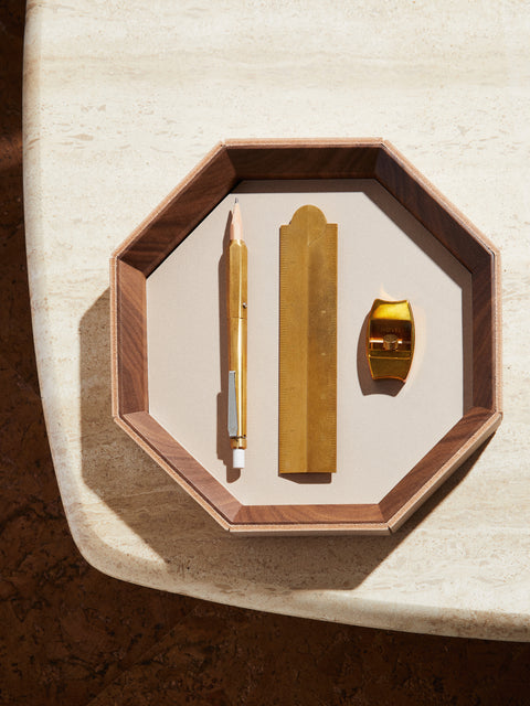 Coste Leather Valet Octagonal Tray (9in/23.5cm)