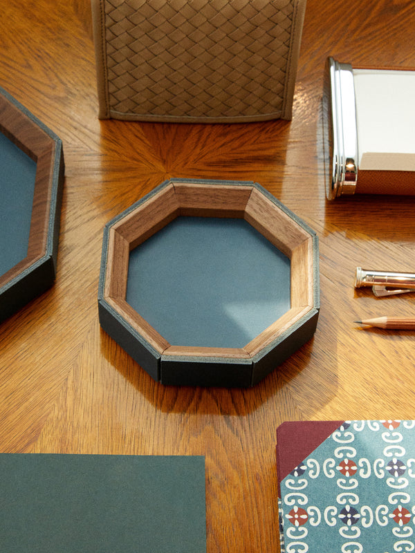 Coste Leather Valet Octagonal Tray (5in/13cm)